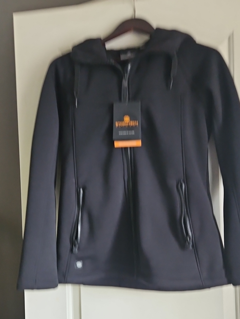 Black Hooded Zip-Up Jacket -